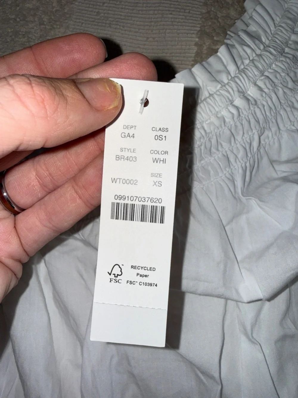 NWT J. Crew White One-Shoulder Maxi Smocked Dress‎ size XS